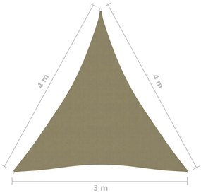 vidaXL Πανί Σκίασης Τρίγωνο Μπεζ 3 x 4 x 4 μ. από Ύφασμα Oxford
