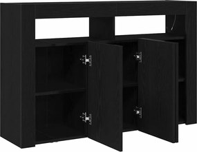 vidaXL Πλαϊνό γραφείο Μαύρη Οξυά 116 x 30 x 75 εκ. Επεξεργασμένο ξύλο