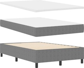 vidaXL LED Κρεβάτι με βάθρο Ανοιχτό Γκρι και Λευκό 120 x 200 cm