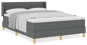vidaXL Κρεβάτι με Στρώμα Σκούρου Γκρι 140x200 εκ Υφασμάτινο