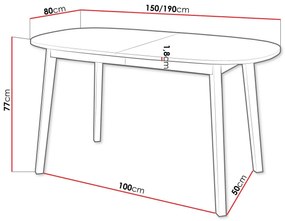 Τραπέζι Edmond 114, Άσπρο, Μαύρο, 77x80x150cm, 29 kg, Επιμήκυνση, Πλαστικοποιημένη μοριοσανίδα, Ξύλο | Epipla1.gr