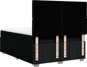 vidaXL Κρεβάτι Boxspring με Στρώμα Μαύρο 160x200 εκ. Υφασμάτινο