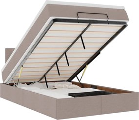 vidaXL Οθωμανικό κρεβάτι με στρώμα Taupe 120x200cm ύφασμα