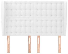 Κεφαλάρι με Πτερύγια Λευκό 147x23x118/128 εκ. Συνθετικό Δέρμα - Λευκό