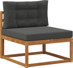 vidaXL Σειρά Καναπέ Εξωτερικού 5 Τεμάχιο Φυσικό και Ανθρακί