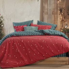 Φανελένια Σεντόνια Υπέρδιπλα (Σετ) Nef-Nef Homeware Straight To Christmas Red/Green