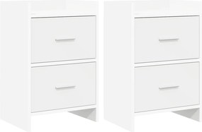 vidaXL Κομοδίνα 2 τμχ. Λευκό 40 x 30 x 60 cm Επεξεργασμένο Ξύλο