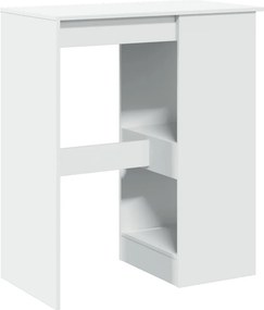 vidaXL Τραπέζι Μπαρ με Ράφια Λευκό 90x47,5x103,5 εκ. Επεξεργ. Ξύλο