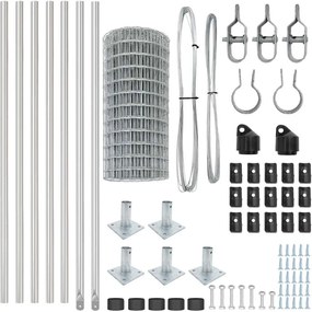 vidaXL Τεντώτο με στήριγμα Ασημί 0,6 x 10 μ Ατσάλι