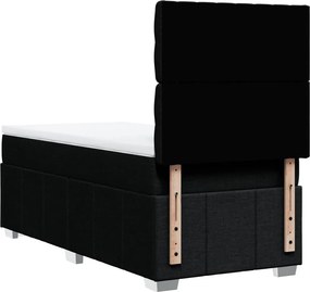 vidaXL Κρεβάτι Boxspring με Στρώμα Μαύρο 100 x 200 εκ. Υφασμάτινο