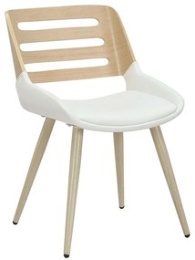 Καρέκλα Brody 106-000036 51x55x76cm Natural-White Wood,PU