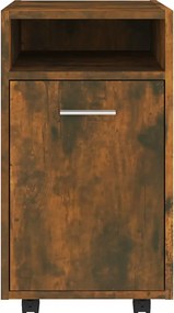 vidaXL Ντουλάπι με Ροδάκια Καπνιστή Δρυς 33x38x60 εκ. Επεξεργ. ξύλο