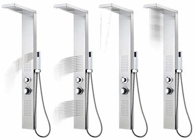 vidaXL Στήλη Ντους Υδρομασάζ Τετράγωνη από Ανοξείδωτο Ατσάλι