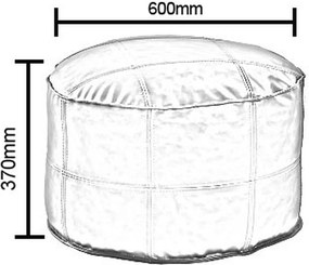Πουφ ArteLibre AKILA Μαύρο Δέρμα Φ86x39cm
