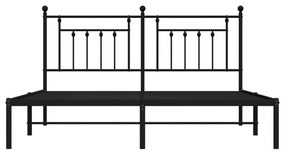 vidaXL Πλαίσιο Κρεβατιού με Κεφαλάρι Μαύρο 180 x 200 εκ. Μεταλλικό