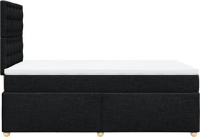 vidaXL Κρεβάτι Boxspring με Στρώμα Μαύρο 120x200 εκ. Υφασμάτινο