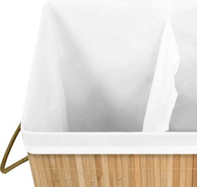 vidaXL Καλάθι Άπλυτων με 2 Τμήματα 72 Λίτρα από Μπαμπού