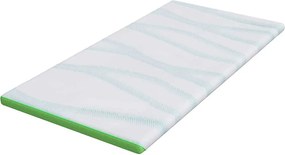 vidaXL Στρώμα επικάλυψης Λευκό και Πράσινο 90 x 200 cm Υφασμα Jacquard