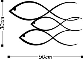 Decorative Metal Wall Accessory Fish - Black Black