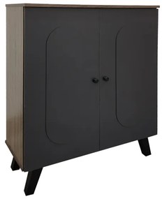 Παπουτσοθήκη-ντουλάπι Cathi σε oak - anthracite απόχρωση 80x34x95εκ Υλικό: 15mm Particle Board 383-000026