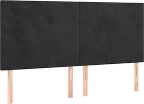 vidaXL Κρεβάτι Boxspring με Στρώμα Μαύρο 180x200 εκ. Βελούδινο
