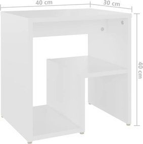 vidaXL Κομοδίνο Λευκό 40 x 30 x 40 εκ. από Επεξ. Ξύλο