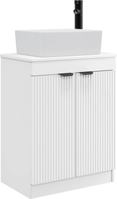 vidaXL Καθρέφτης μπάνιου με νιπτήρα Λευκό 54 x 35 x 83 εκ
