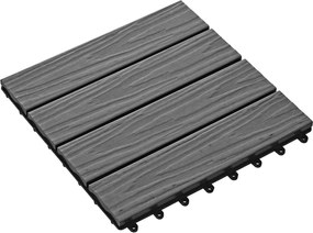 vidaXL Πλάκα Κατασκευής 3D Σχεδίαση 11 pcs Γκρι 30 x 30 cm WPC