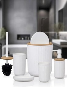 Stewehome Σετ μπάνιου 5 τεμαχίων στρογγυλό με ριγέ μαύρο