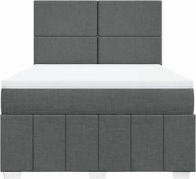 vidaXL Κρεβάτι Boxspring με Στρώμα Σκούρο Γκρι 160x200 εκ Υφασμάτινο