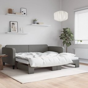 Καναπές Κρεβάτι Συρόμενος Σκούρο Γκρι 100 x 200 εκ. Υφασμάτινος - Γκρι