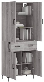 vidaXL Ντουλάπι Γκρι Sonoma 69,5 x 34 x 180 εκ. Επεξεργασμένο Ξύλο