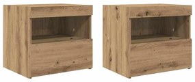 vidaXL Κομοδίνο 2 pcs artisan δρυς 50 x 40 x 45 cm Επεξεργασμένο ξύλο