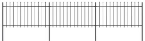 vidaXL Κάγκελα Περίφραξης με Λόγχες Μαύρα 5,1 x 1 μ. από Χάλυβα