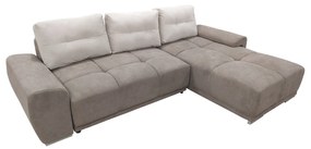 Καναπές Κρεβάτι Γωνιακός ArteLibre Δεξιά Γωνία AMARILLO Σοκολά Με Ανοιχτό Γκρι Μαξιλάρια 270x181x89cm