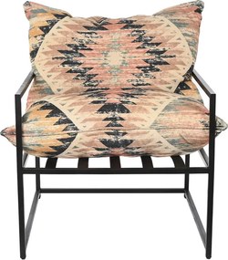 Κάθισμα DKD Home Decor 70 x 75 x 85 cm Μαύρο Μέταλλο Πολύχρωμο