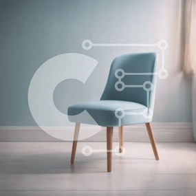 Intra Συλλεκτικό Ξύλινο Παζλ Plywood  4mm - Μπλε καρέκλα στο κενό δωμάτιο Σε Ξύλινο Κουτί - Διαστάσεις Puzzle: 10x10 cm – 25 κομμάτια
