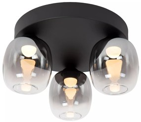 Φωτιστικό Οροφής Lucide 74119-15-30 TAMINO Μαύρο Ματ (Black Mat)|Φυμέ (Smoke) 3000 K