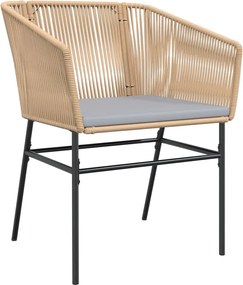 vidaXL Καρέκλες Κήπου 2 τεμ. Καφέ Συνθ. Ρατάν + Μαξιλάρια