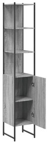 Ντουλάπι Μπάνιου Γκρι Sonoma 33x33x185,5 εκ. Επεξεργασμένο Ξύλο - Γκρι