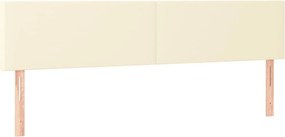 vidaXL Κρεβάτι Boxspring με Στρώμα Κρεμ 200x200 εκ. Συνθετικό Δέρμα
