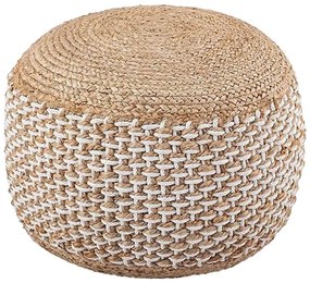 Bocca Inart jute stool in natural shade D40x45cm 40x40x45 εκ.