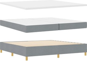 vidaXL LED Κρεβάτι με βάθρο Ανοιχτό γκρι 200 x 200 cm ύφασμα