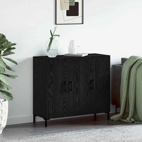 vidaXL Πλαϊνό γραφείο Μαύρο 90 x 34 x 80 εκ. Επεξεργασμένο ξύλο