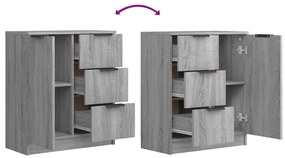 vidaXL Ντουλάπι 2 τεμ. Γκρι Sonoma 60x30x70 εκ. από Επεξεργασμένο Ξύλο