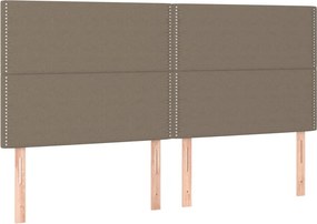 vidaXL Κρεβάτι Boxspring με Στρώμα Taupe 180x200 εκ. Υφασμάτινο