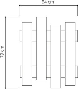 Κρεμάστρα Wave χρώμα φυσικό 64x4x79εκ 64x4x79 εκ.
