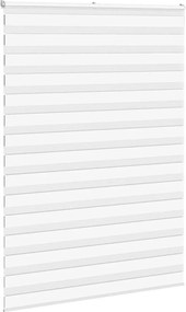 vidaXL Ζέβρα τυφλή Λευκό Πλάτος υφάσματος 150,9 εκ. Πολυεστέρας