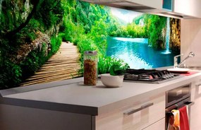 Αυτοκόλλητη φωτοταπετσαρία για κουζίνα χαλαρώστε στη φύση - 350x60