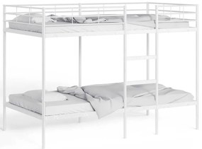 vidaXL Κουκέτα χωρίς στρώμα Λευκό 107x203 cm Ατσάλι